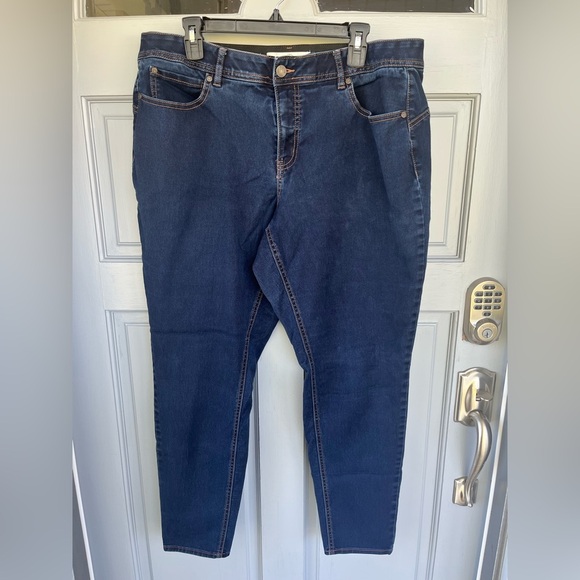 EST 1946 Hi-Rise Skinny Stretch Jeans, Elastic Waistband, Women’s Sz 18W - Picture 3 of 13